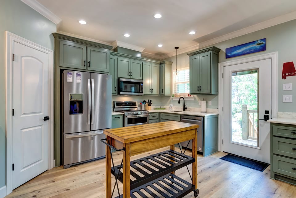 Rolling Kitchen Island At Last Dauphin Island Beach House