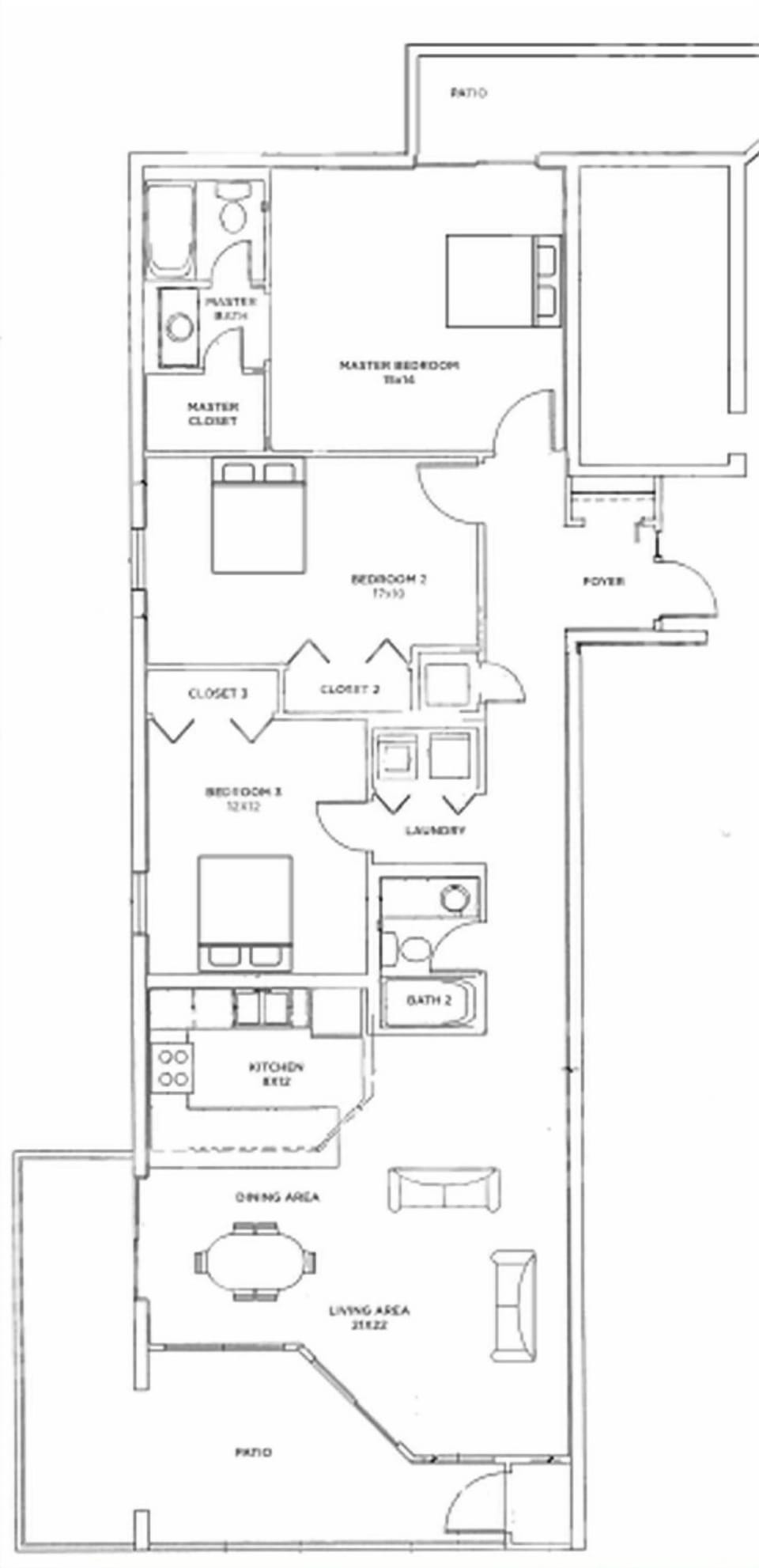 Condo, 3 Bedrooms | Floor plan