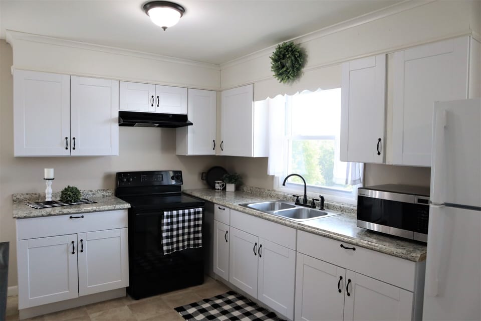 Kitchen with Stove and Microwave