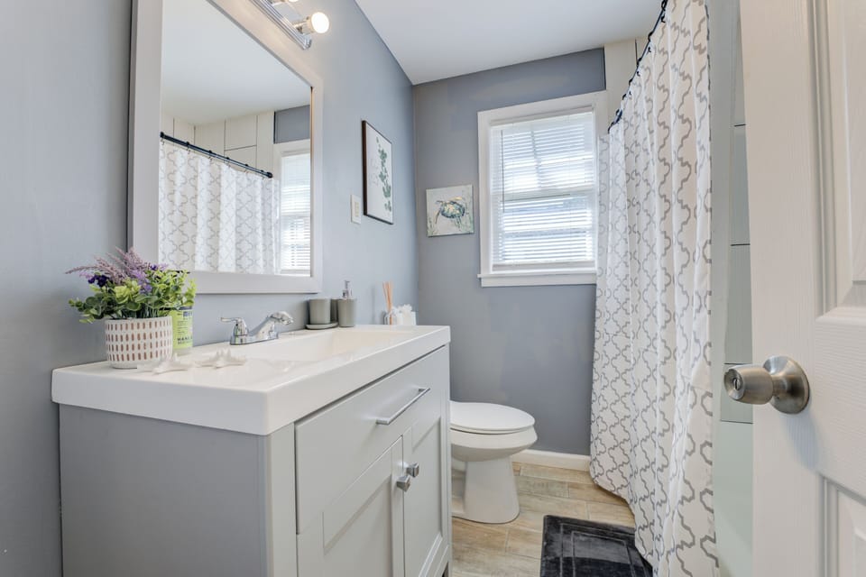 Full bathroom with bathtub shower