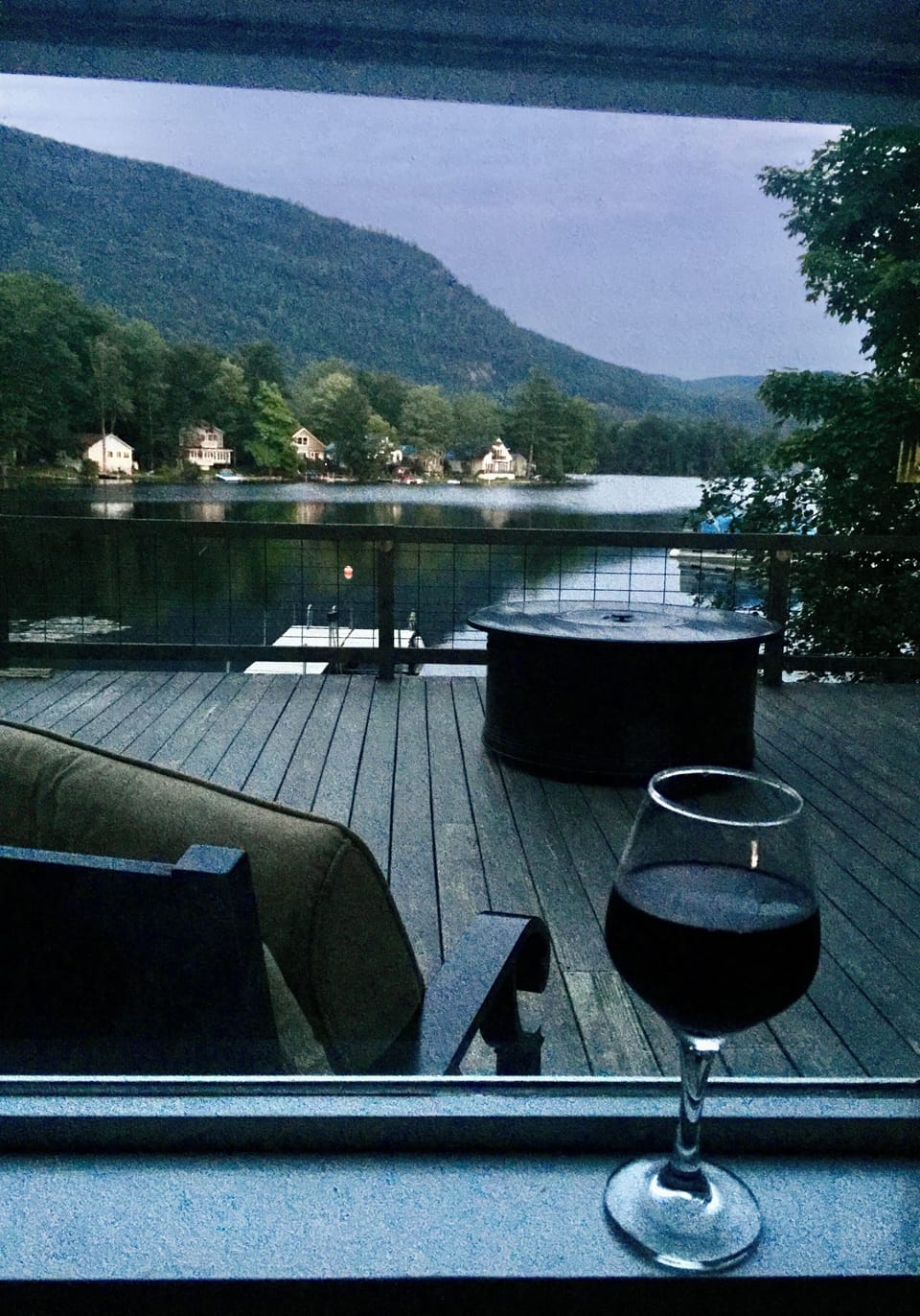 The deck is a perfect place to enjoy a glass of wine in the evening.