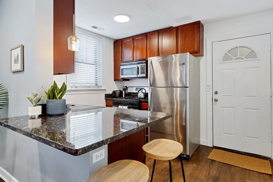 Indoors, Kitchen, Refrigerator, Microwave, Oven