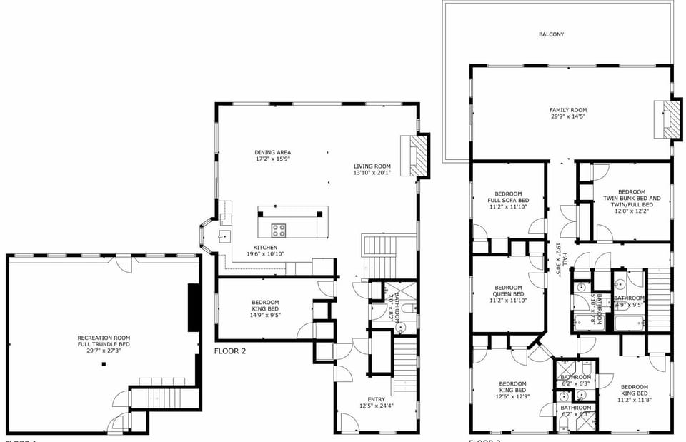 A detailed floor plan of this rental.