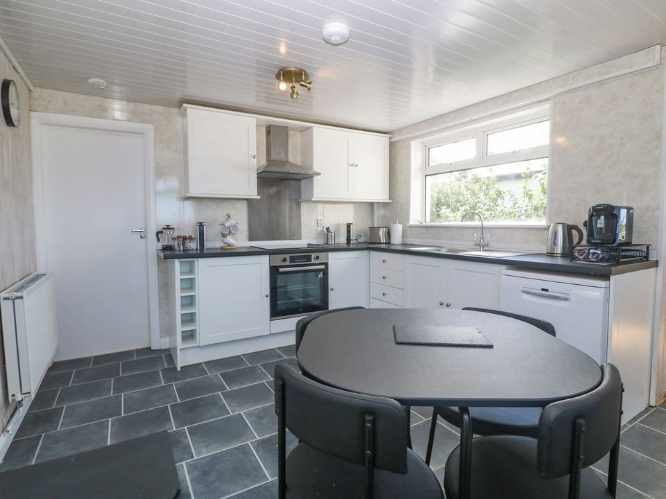 Fridge, dishwasher, electric kettle, toaster