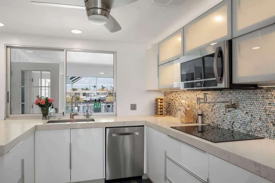 The kitchen is fully equipped with high-end appliances, and all of the amenities and tools you will want to cook a full gourmet meal.