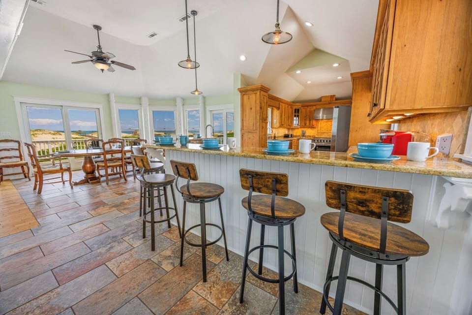 Gourmet Chef's Kitchen at The Fitzgerald — Professional Appliances & Dual Refrigerators for Large Group Meals | Outer Banks