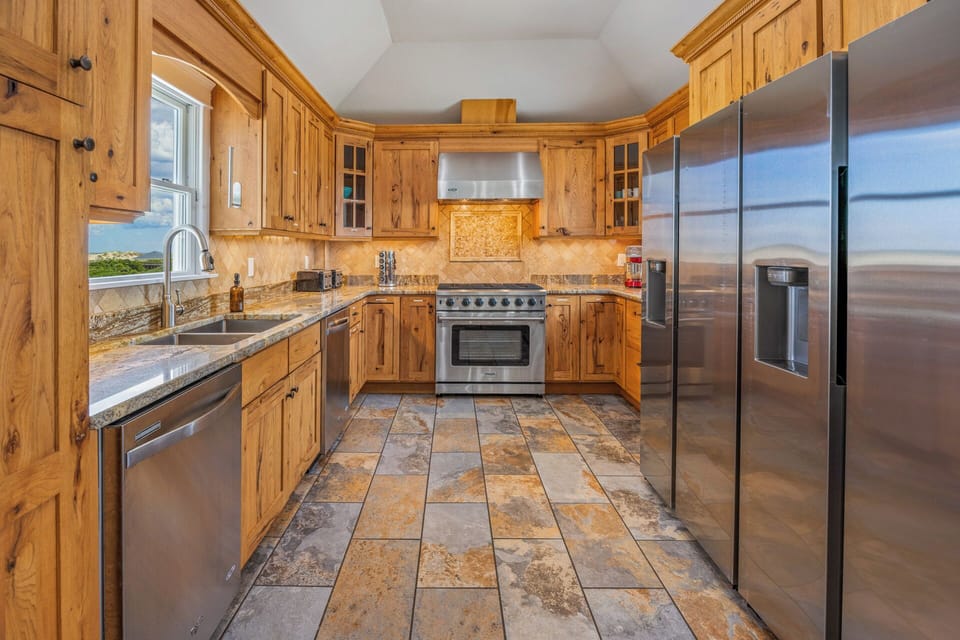 Chef's Kitchen at The Fitzgerald — Commercial-Grade Appliances, Ample Counter Space | Luxury 28BR Oceanfront Estate, Outer Banks