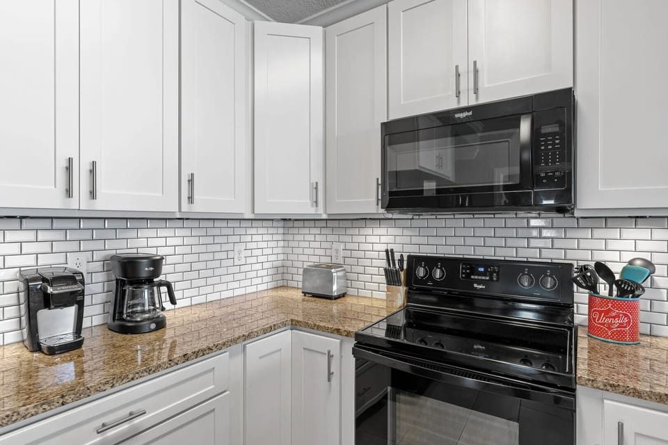 Modern kitchen amenities.