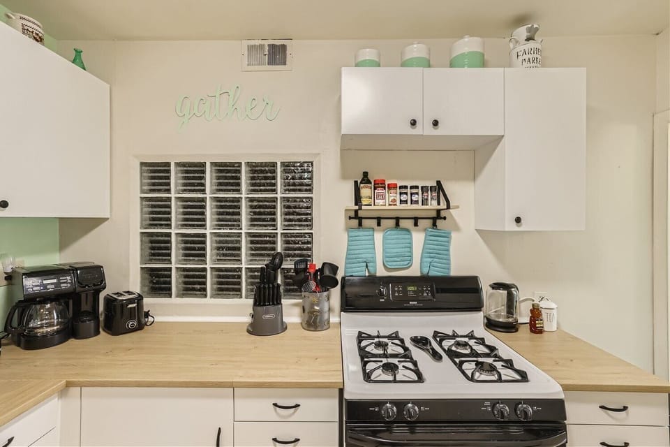 Kitchen is fully stocked with everything to make a delicious meal 