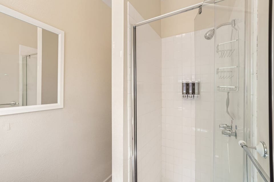 First bathroom with standing shower 