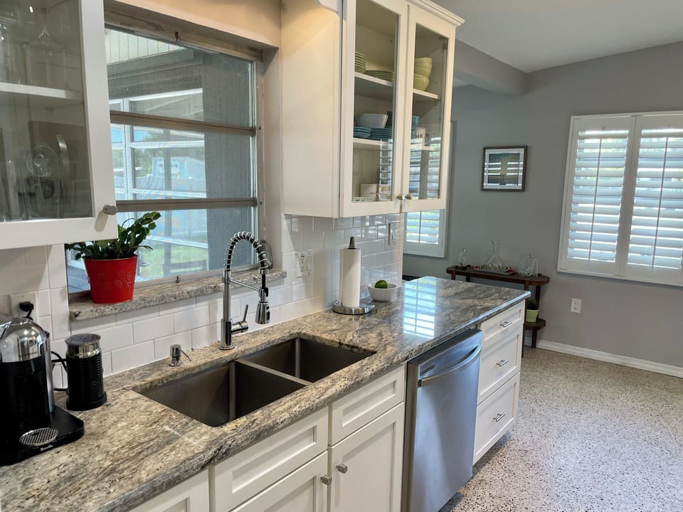 Fully equipped kitchen with modern appliances