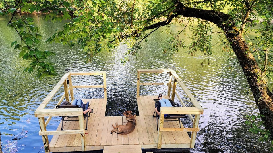 The private DOCK...just chill with your fave POOCH (es). Life Jackets required.