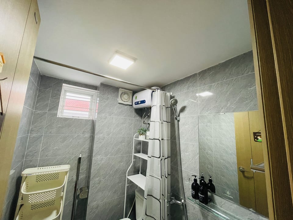 Hair dryer, slippers, bidet