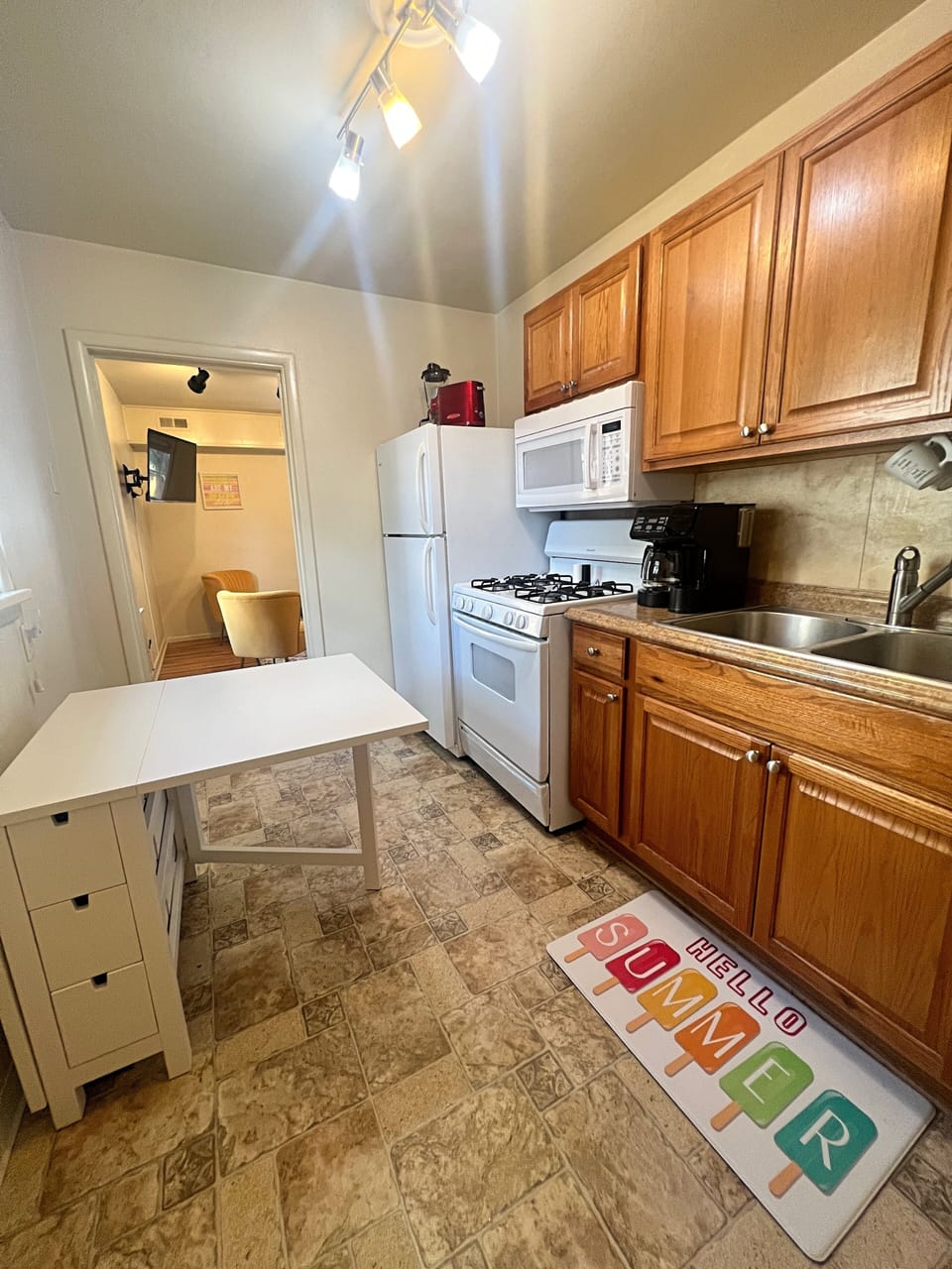 Dinner table is collapsible and includes extra storage 