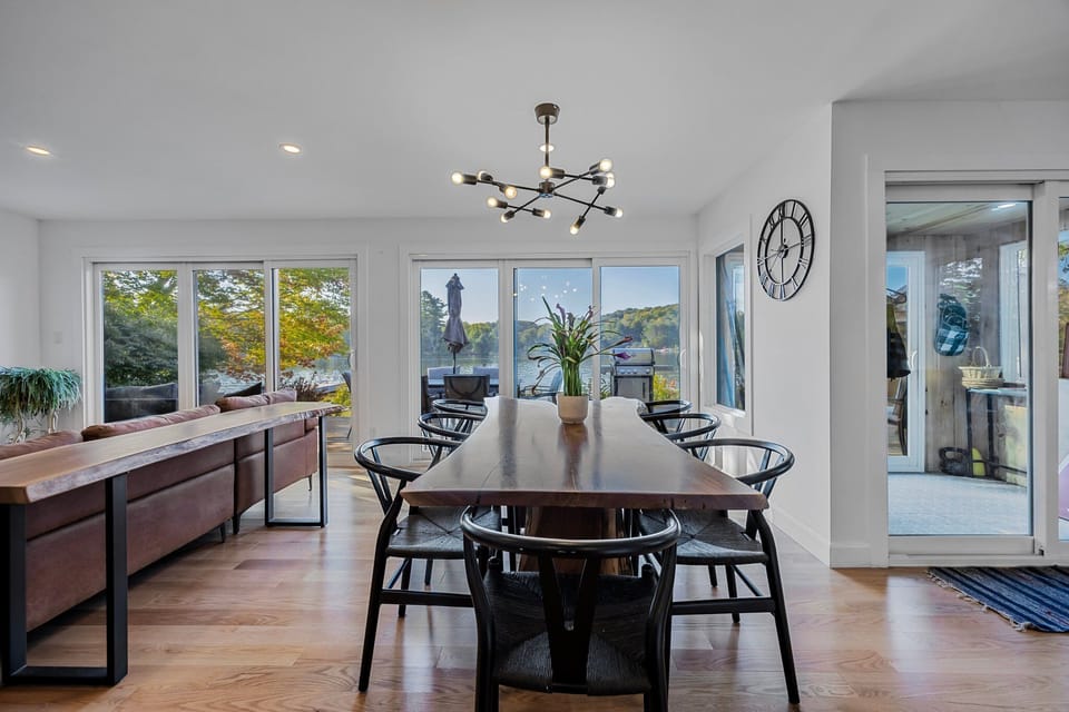 Unique live-edge dining table, serves  eight comfortably.