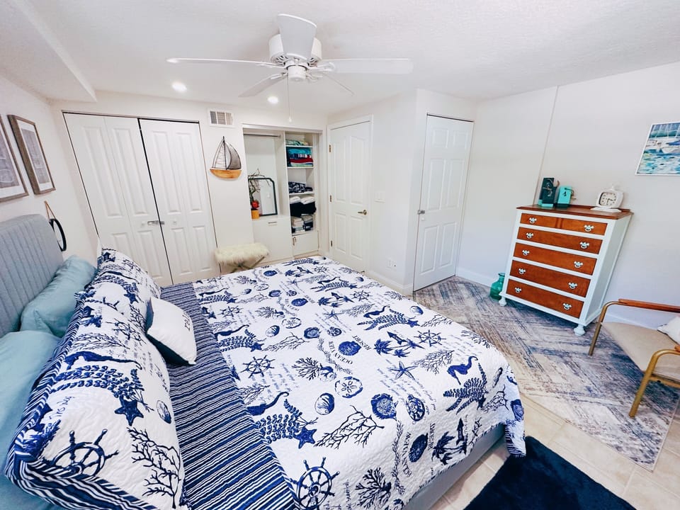 Closets and drawers available for storage. 