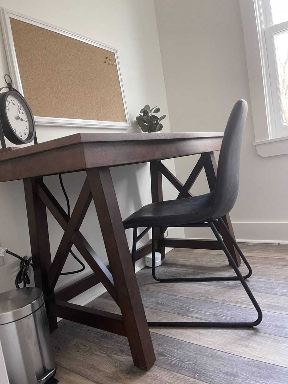 small office upstairs with desk