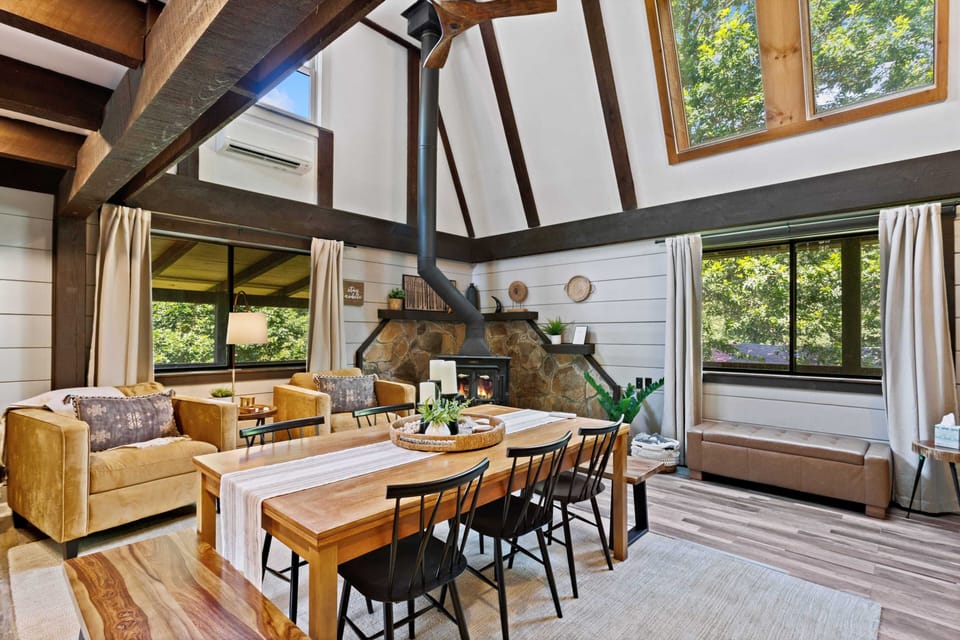 Main Floor Living and Dining Area (WOOD STOVE IS NOT OPERATIONAL)