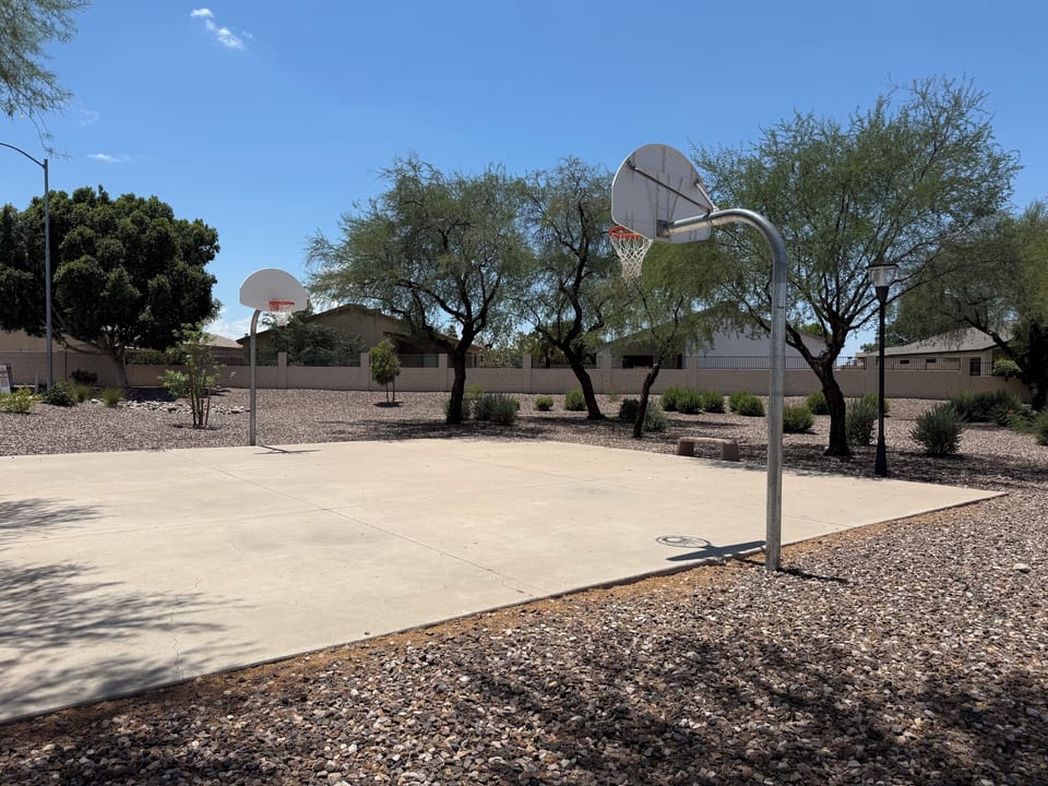 Basketball court across the street