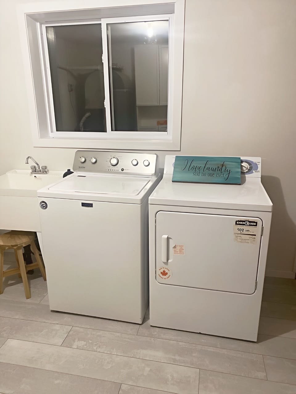 Washer and electric dryer.  Supplies provided
