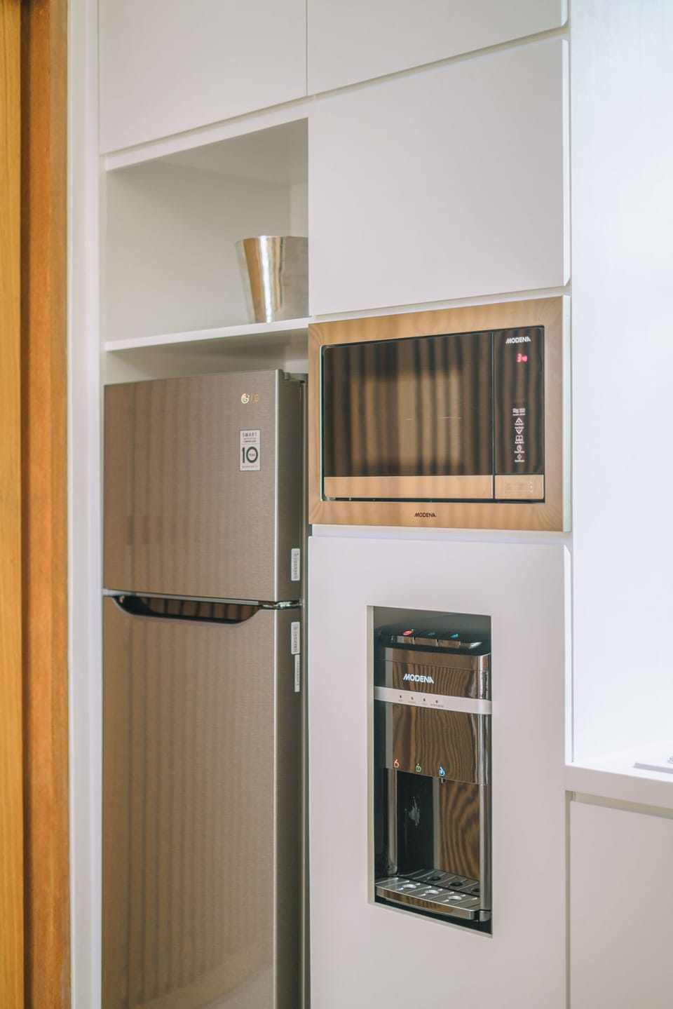 Mini-fridge, microwave, stovetop, cookware/dishes/utensils