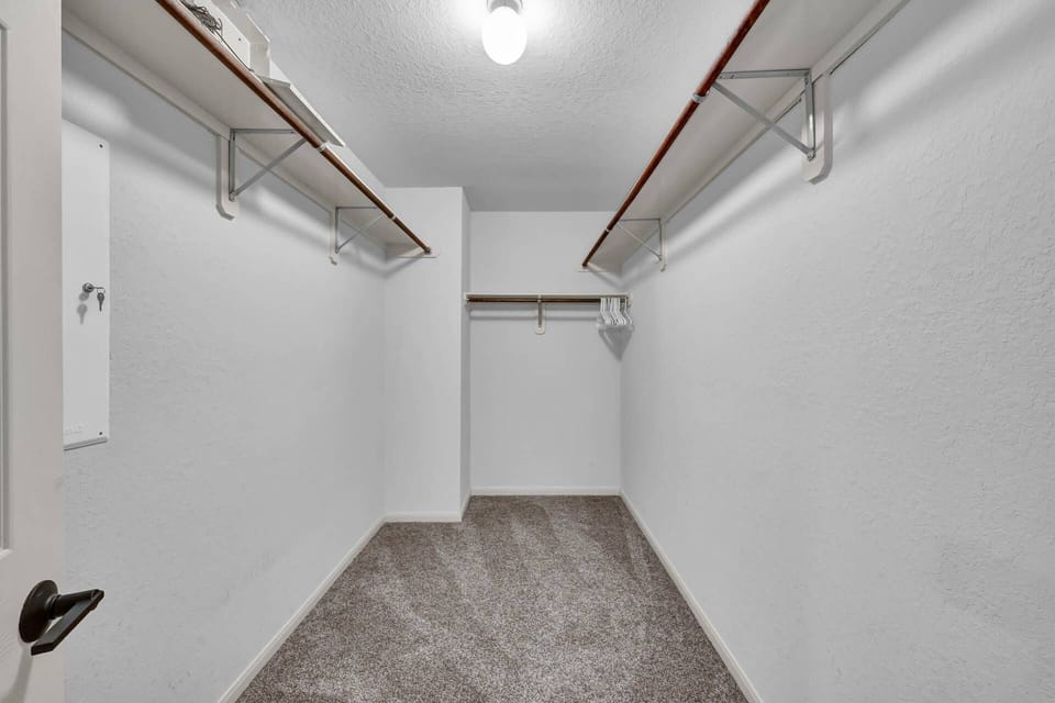 Large walk-in closet in the primary