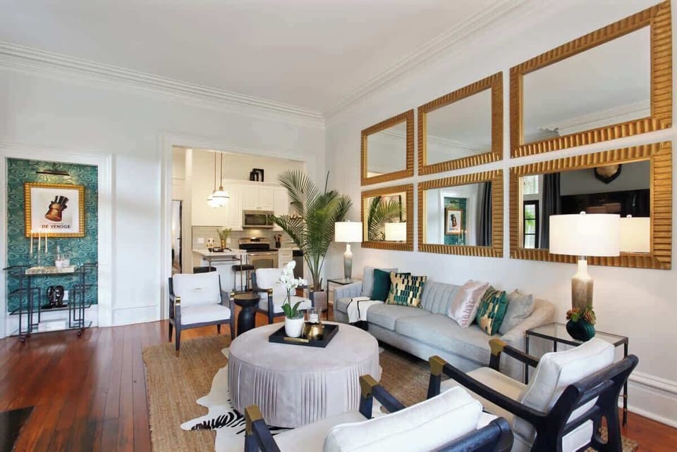Living Room | Open Concept Living Area with TV | First Floor of Building — Unit on One Level