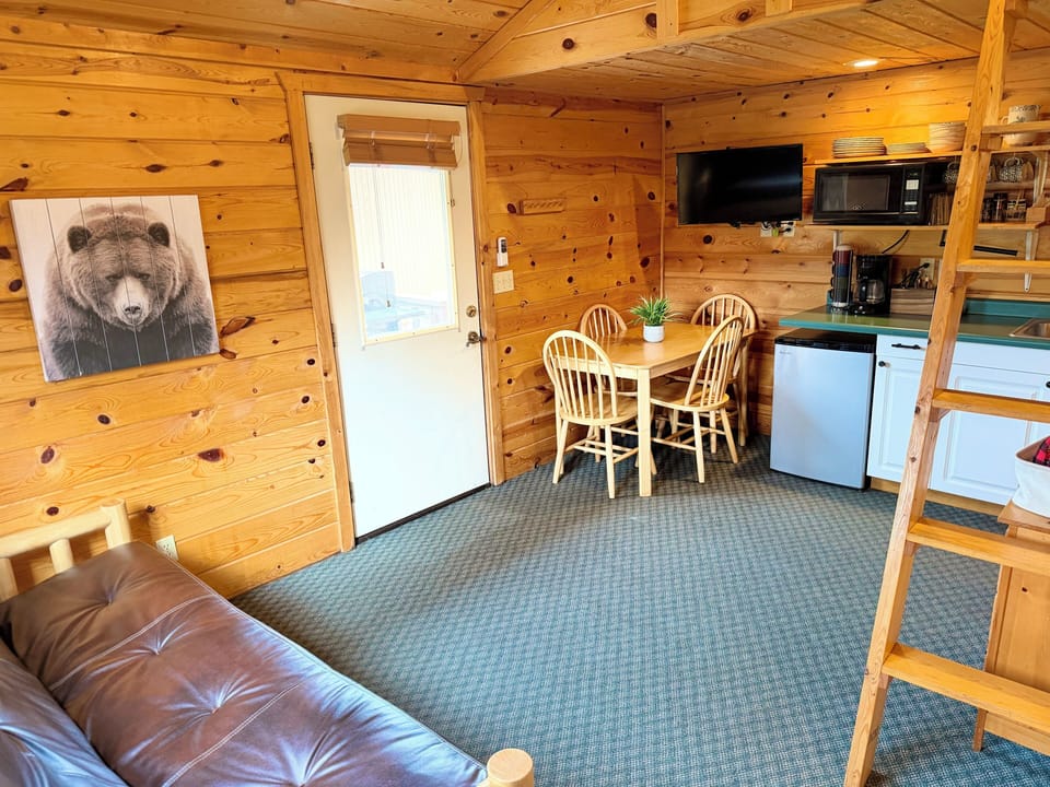 Traditional Cabin, 1 Bedroom, Kitchenette | Living area | 40-inch flat-screen TV with satellite channels, TV