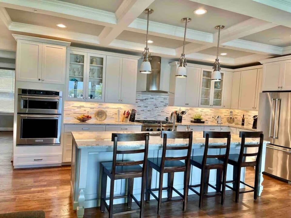 Elegant kitchen with spacious island and seating