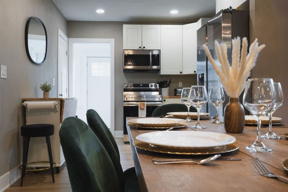 A beautifully set dining table, ready for memorable meals with family and friends