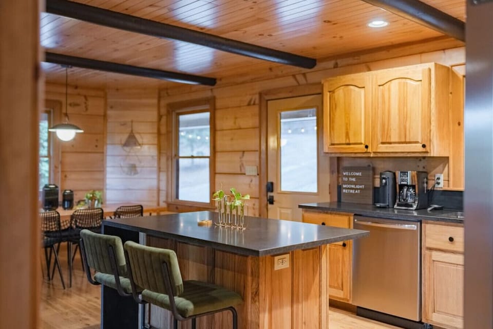 Your group will enjoy the renovated kitchen countertops and stainless steel appliances