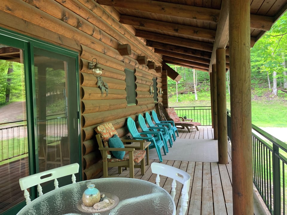 Large porch for relaxing with family or friends