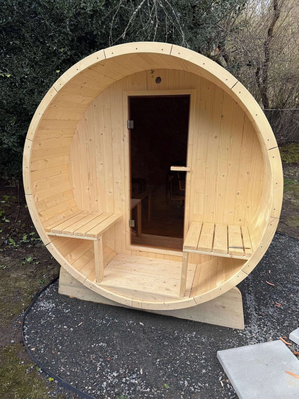 Enjoy the outdoor seating to cool off after a session in the sauna. 