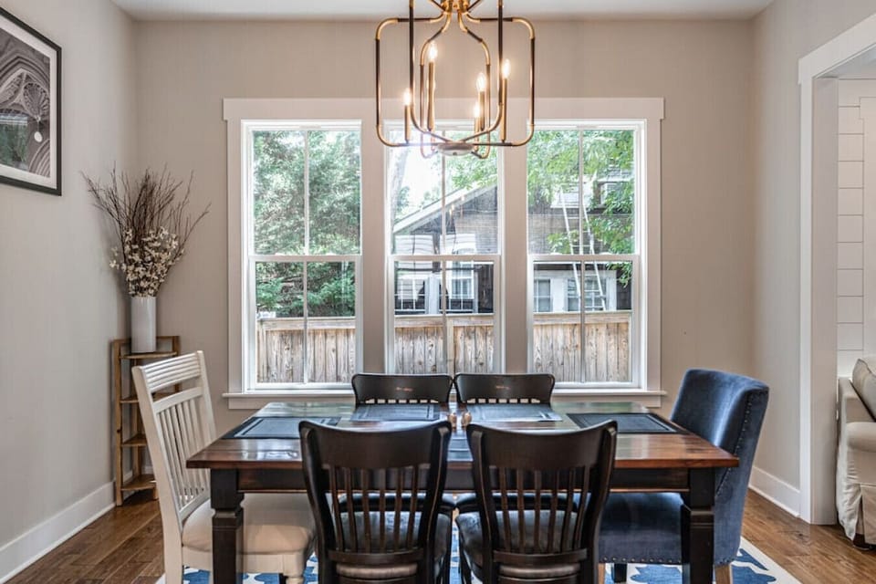 Dining room table with seating for six