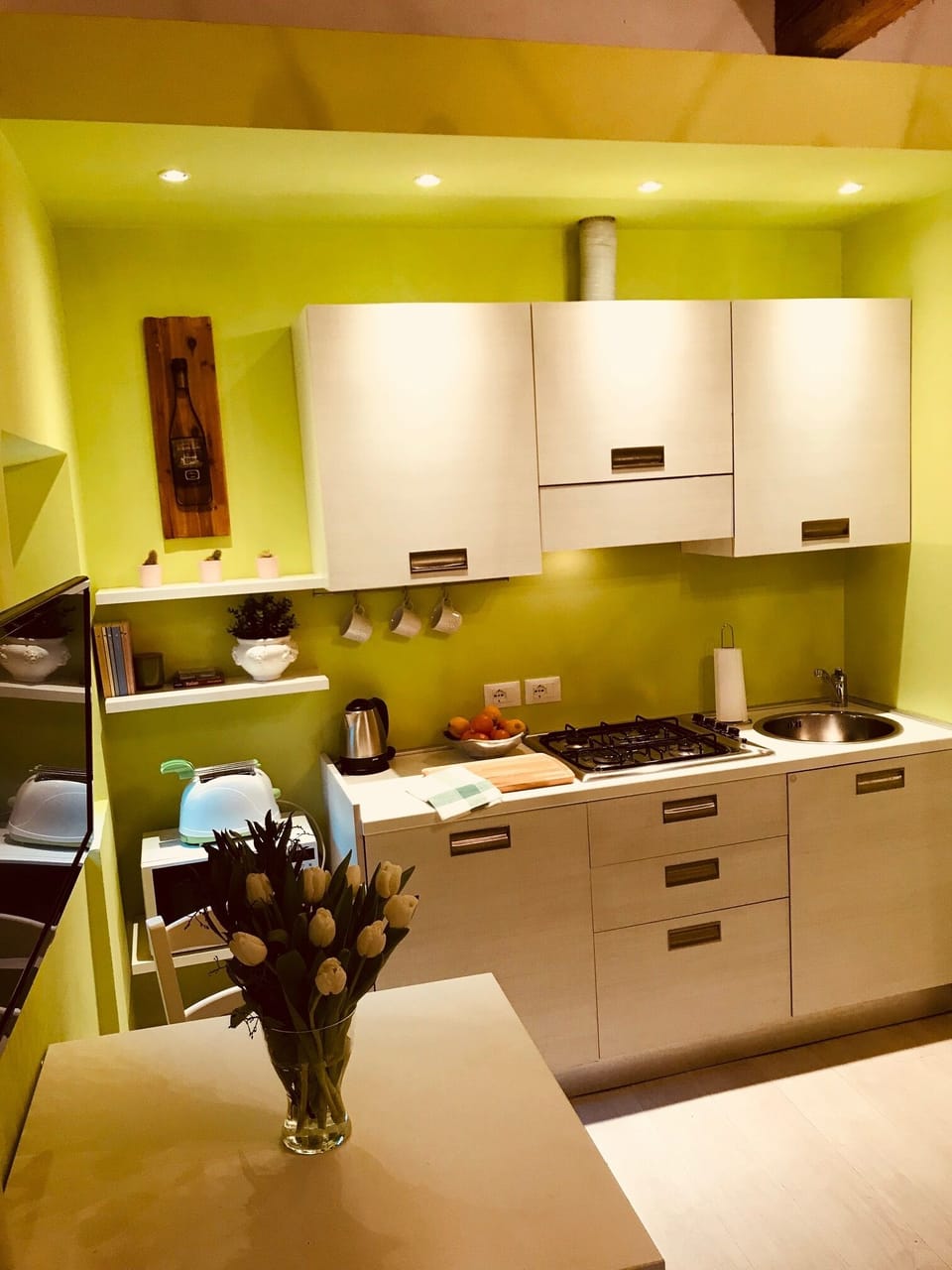 Apartment | Private kitchen | Fridge, microwave, stovetop, electric kettle