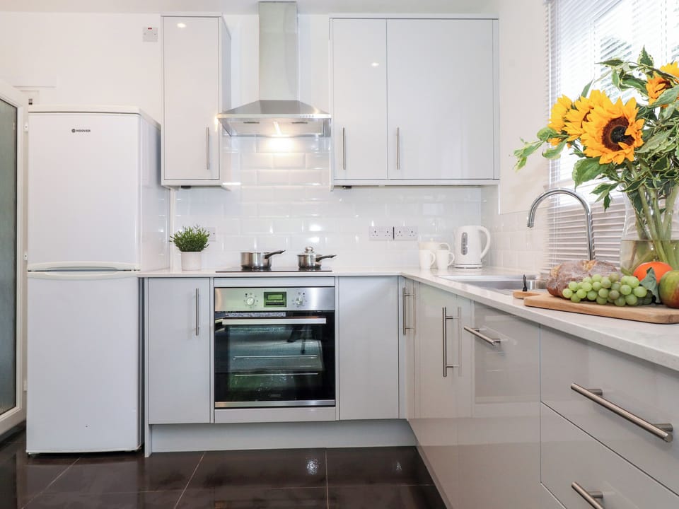 Fridge, dishwasher, electric kettle, toaster