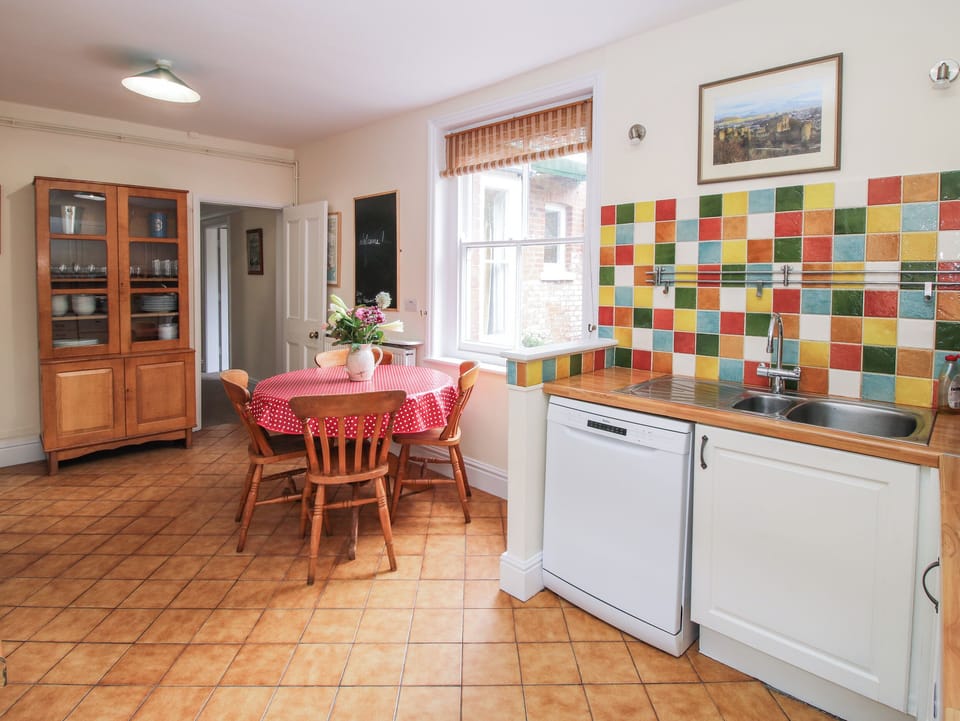 Fridge, dishwasher, electric kettle, toaster