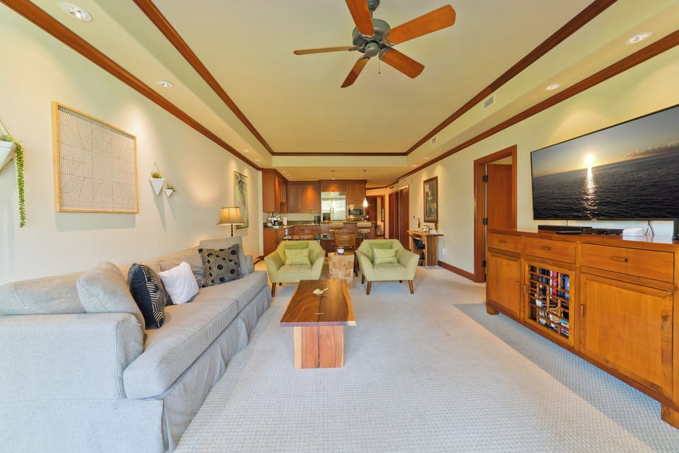 Condo | Living area | 65-inch Smart TV with satellite channels, Netflix, streaming services