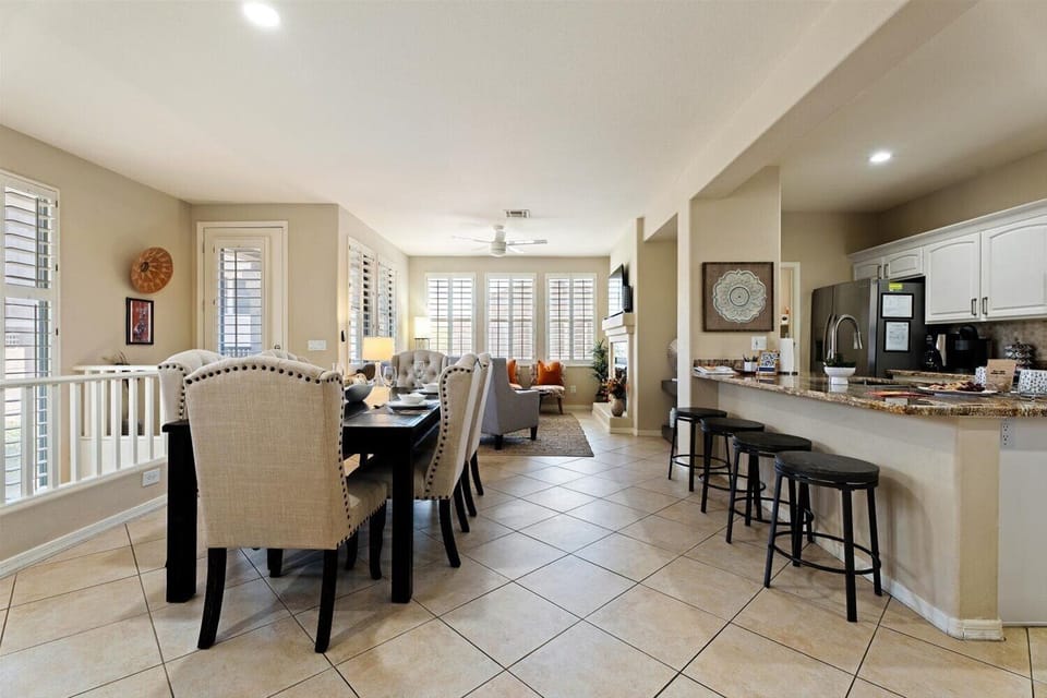 Spacious open-plan design with abundant natural light - perfect for entertaining, sharing meals, or relaxing with a glass of wine