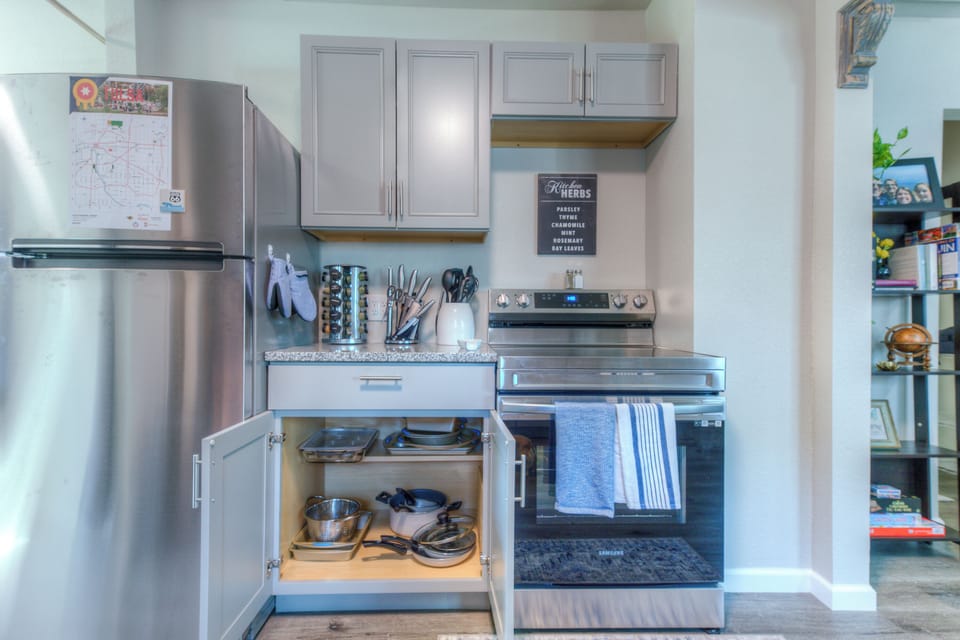 Fully equipped kitchen.  