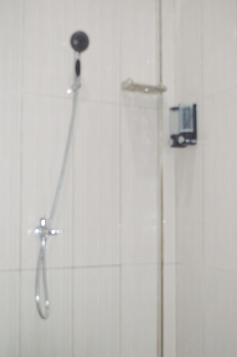 Combined shower/tub, towels
