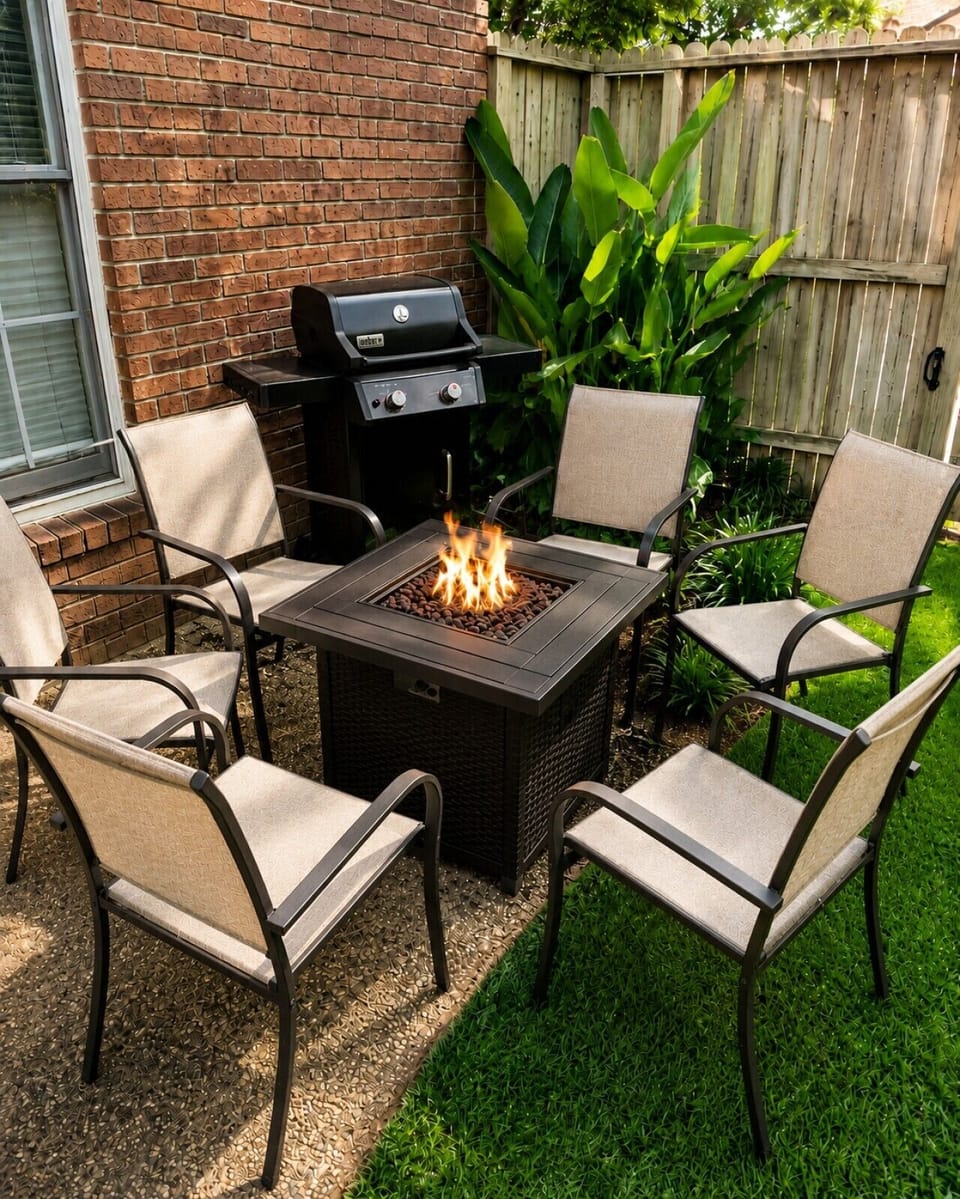 Enjoy great conversation by the fire in your private fenced backyard.