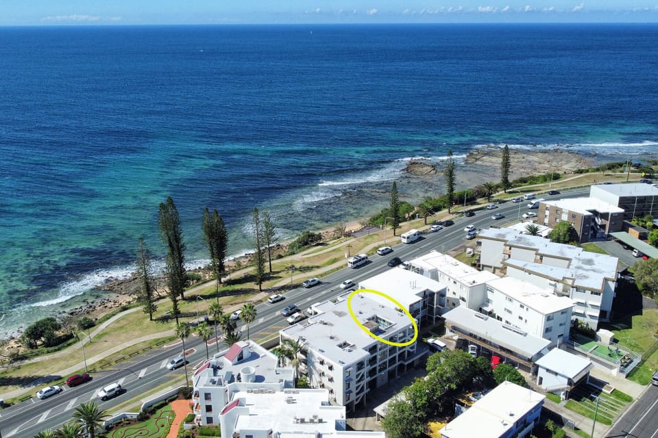 Birds eye view of the apartments location