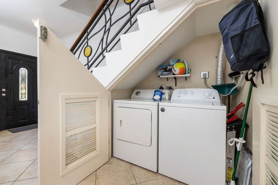 Washer and dryer available.