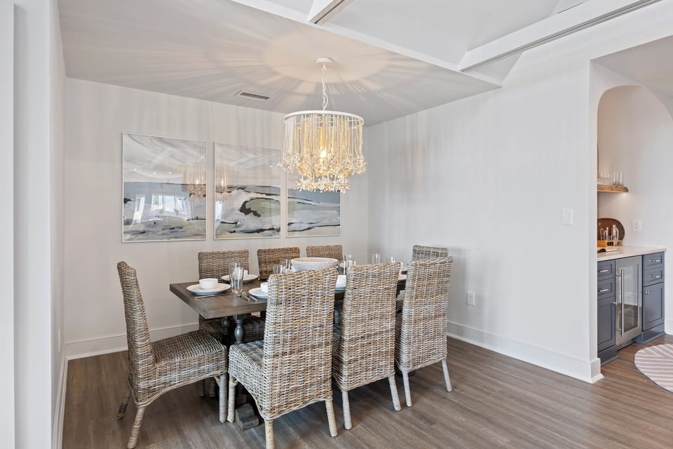 Dining Table with additional bar seating at the island