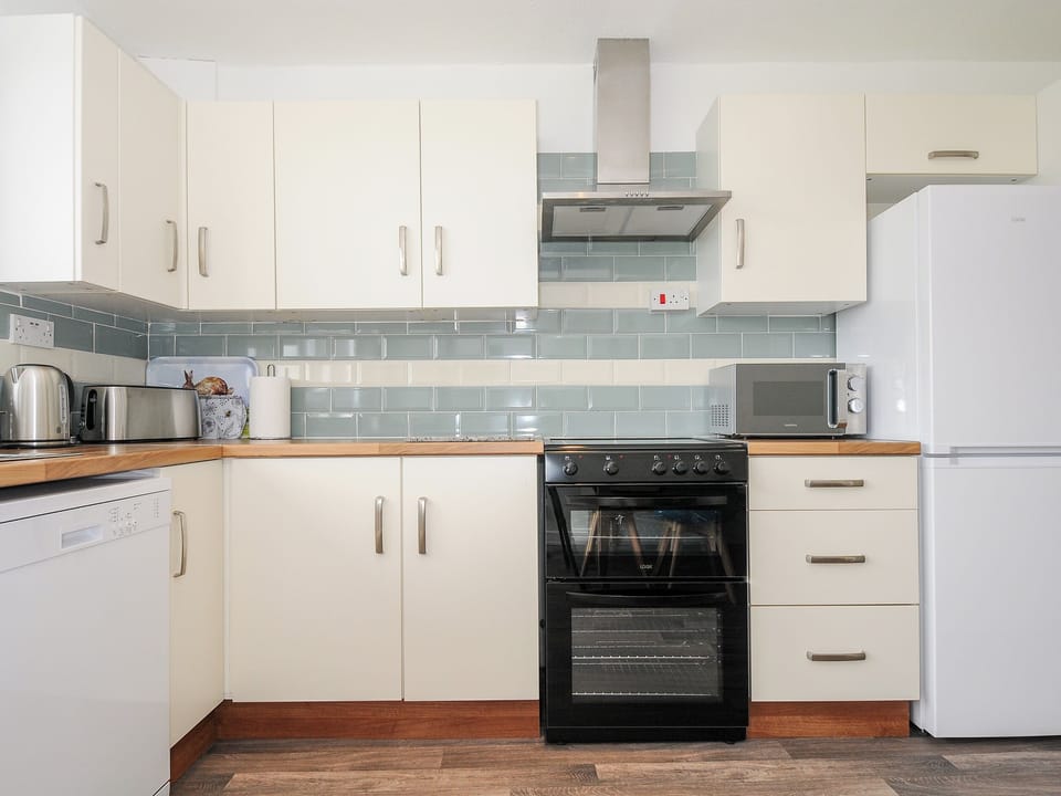Fridge, dishwasher, electric kettle, toaster