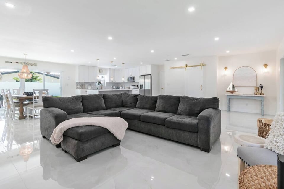 Comfortable seating awaits in this modern living room.