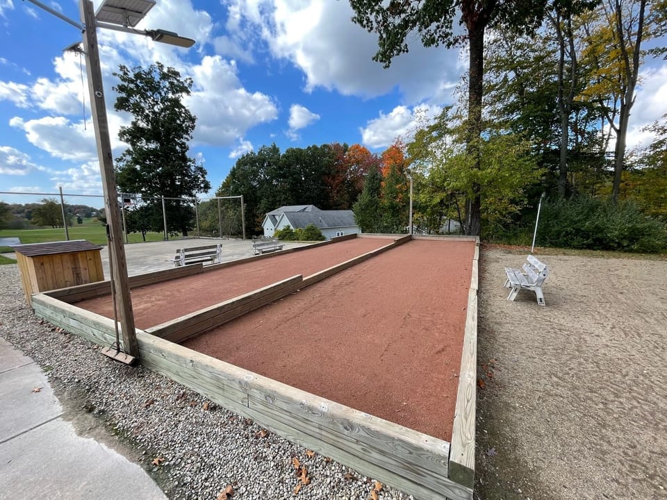 Two clay bocce ball courts on site