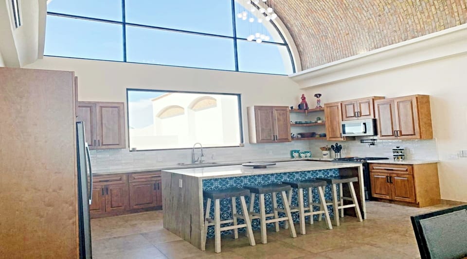 Family House, 3 Bedrooms, Ocean View, Sea Facing | Private kitchen | Full-size fridge, cookware/dishes/utensils, dining table