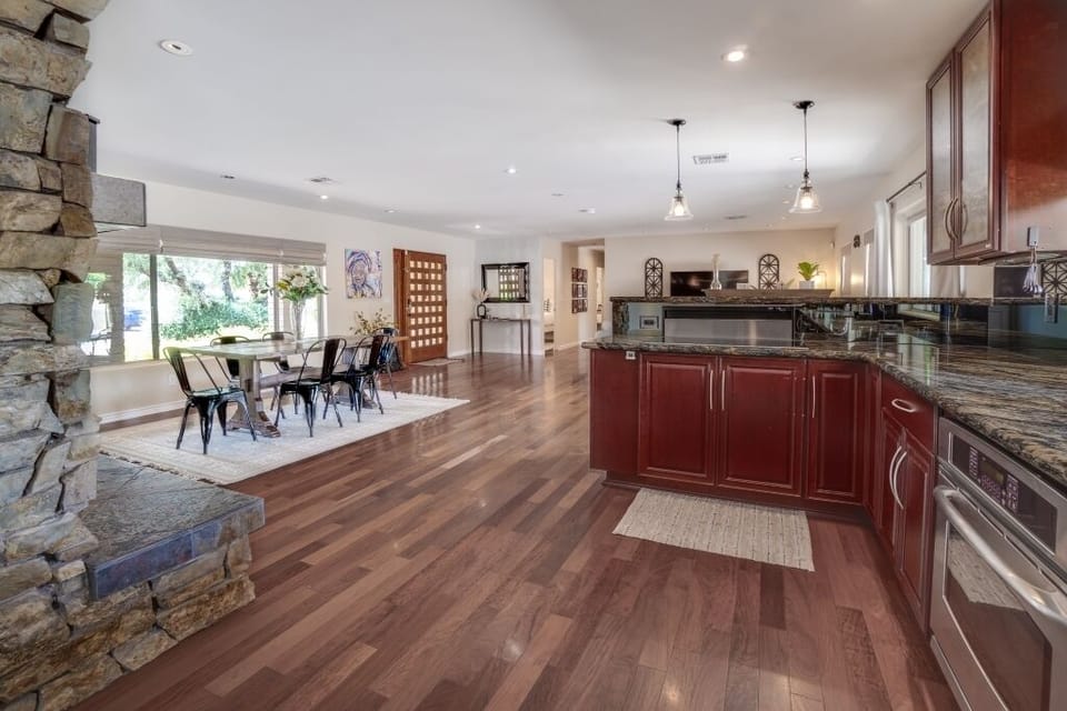 Kitchen to living room.
